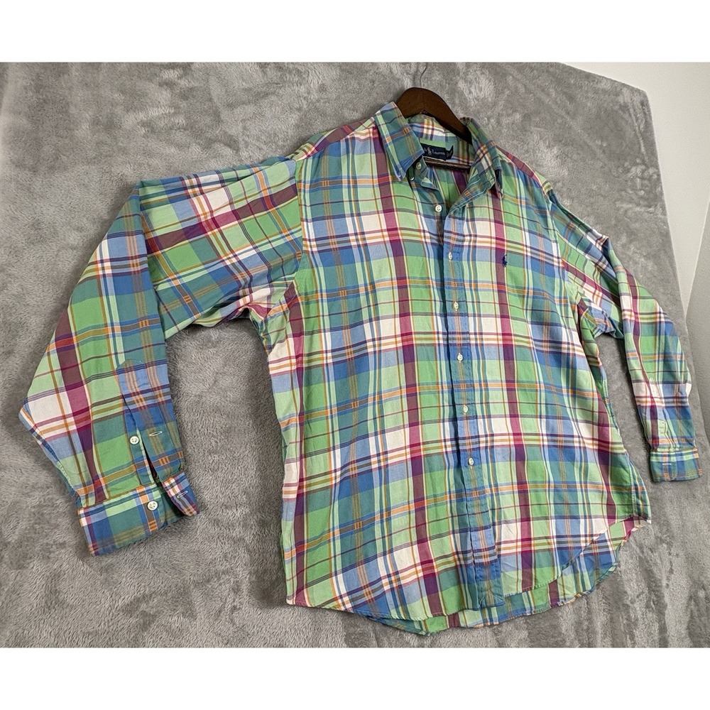 Ralph Lauren Mens Classic Fit Size XXL Plaid Long Sleeve Button Shirt Colorful - Picture 2 of 11